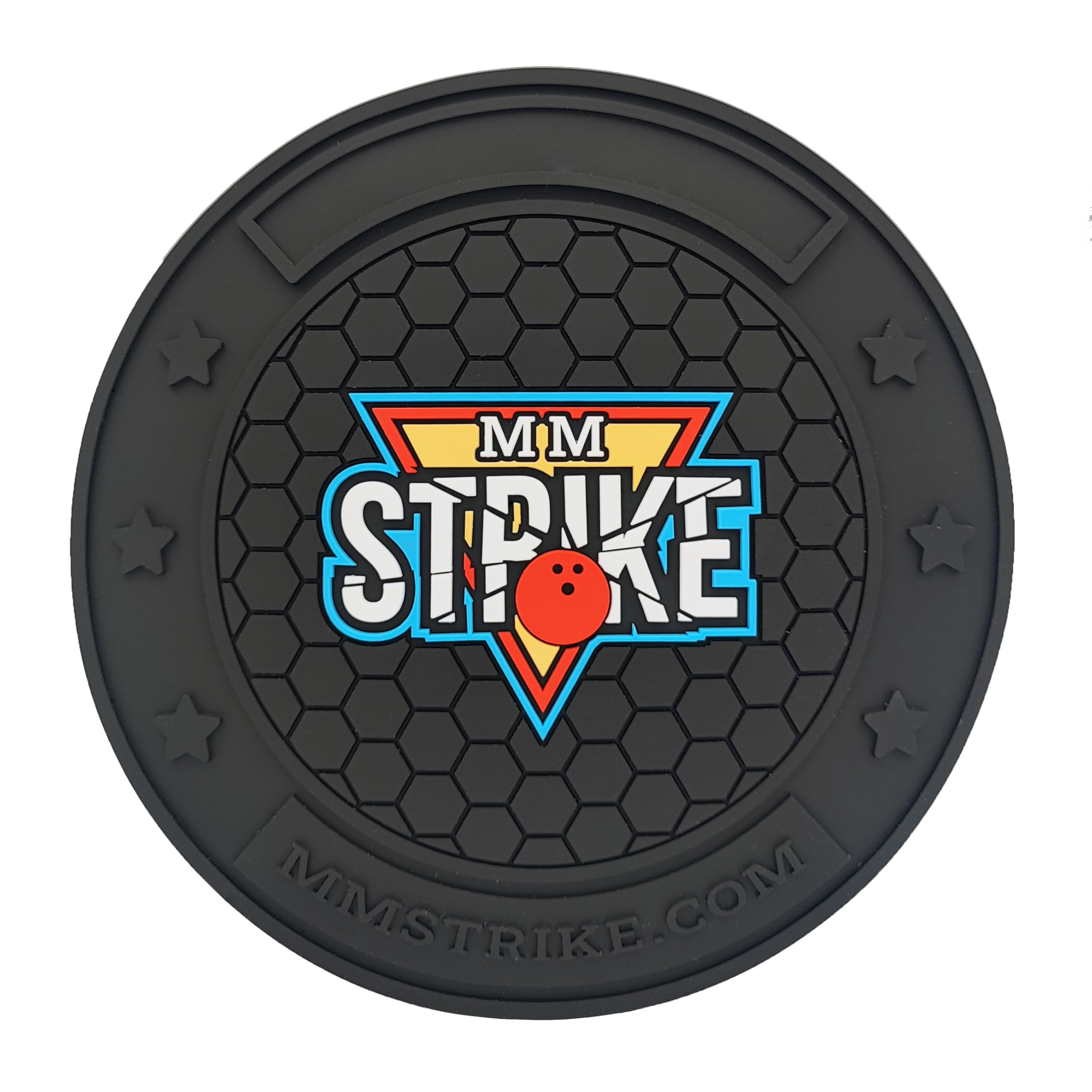 MMSTRIKE 2 cuscinetti da bowling in pelle Shammy + Nero GripFlex Gomma Base Disco Gancio e Sistema Loop. Rimozione olio e levigatura superficiale. Ammies da bowling sostituibili