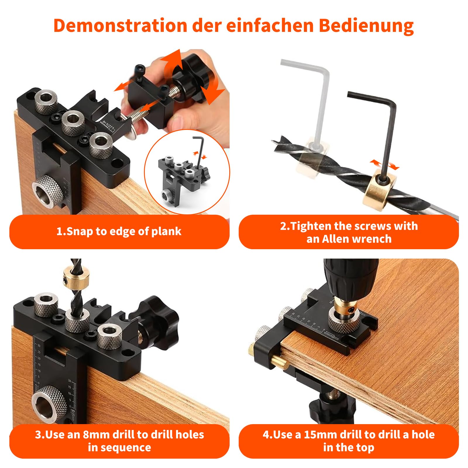 KOLHGNSE 3-in-1 pluggen, boorsjabloon voor hout, pluggen