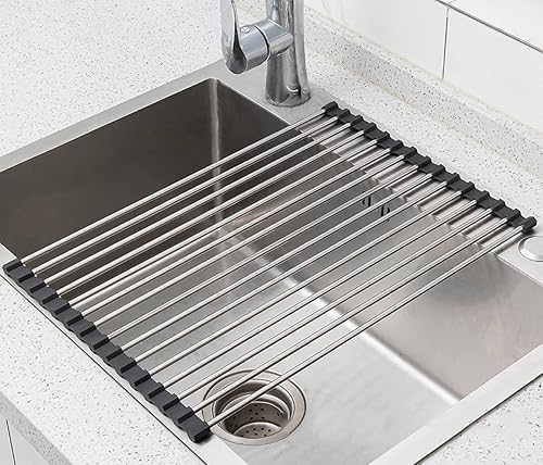 Ahyuan Escurridor de platos enrollable multiusos para cocina, escurridor de platos, escurridor portátil para fregadero de cocina, accesorios de RV