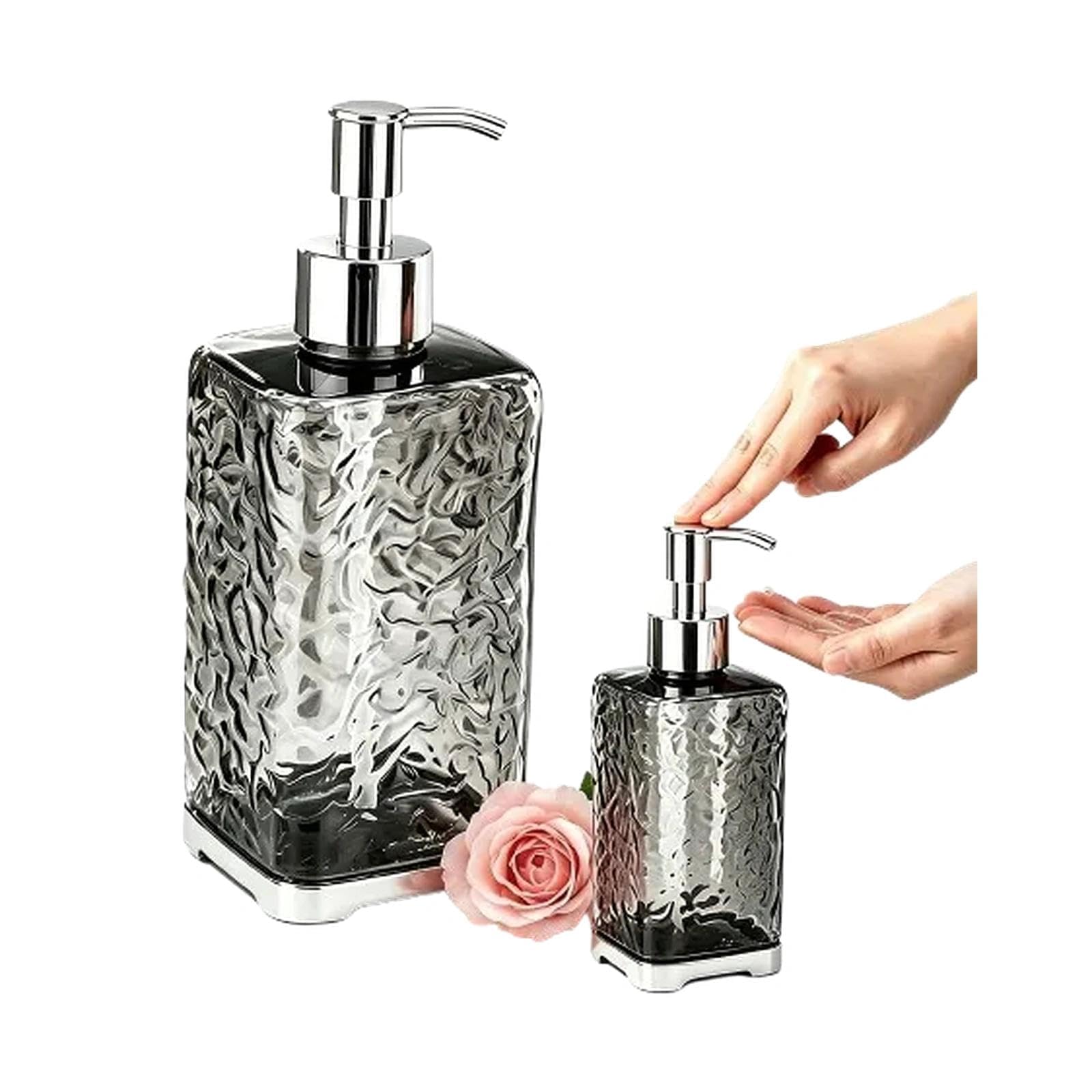450ml Bathroom Soap Dispenser, Foam Hand Soap Dispenser Antirust for Bathroom & Kitchen Countertop, Delicate Stylish Bathrooms Body Wash Dispensers, for Luxurious Bathrooms, Slate Gray