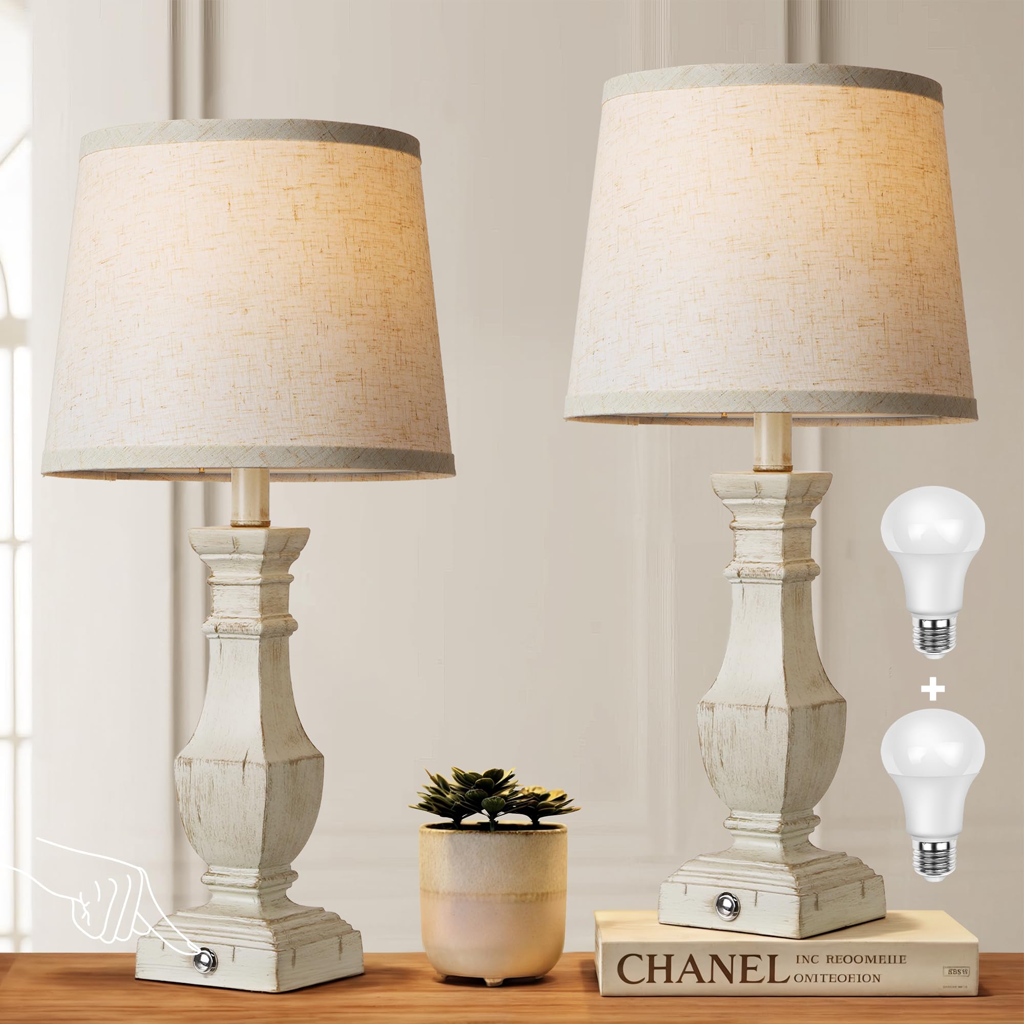 ROTTOGOON 2 Pack Farmhouse Lamps