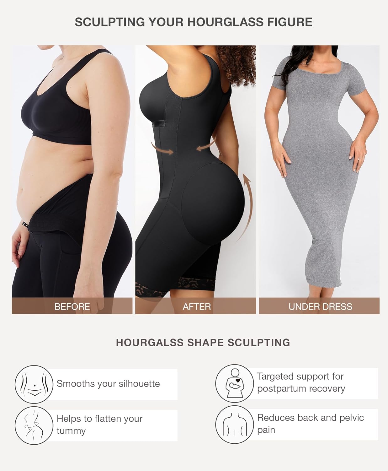 Lover-Beauty Fajas Colombianas Postpartum Shapewear for Women Full Body Faja Butt Lifter Bodysuit Tummy Control - Image 5