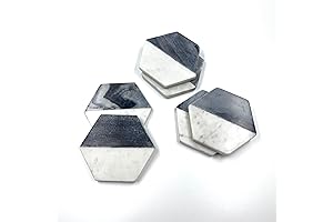 Décor Envogue Marble Coasters - White Modern Coffee Table Coasters