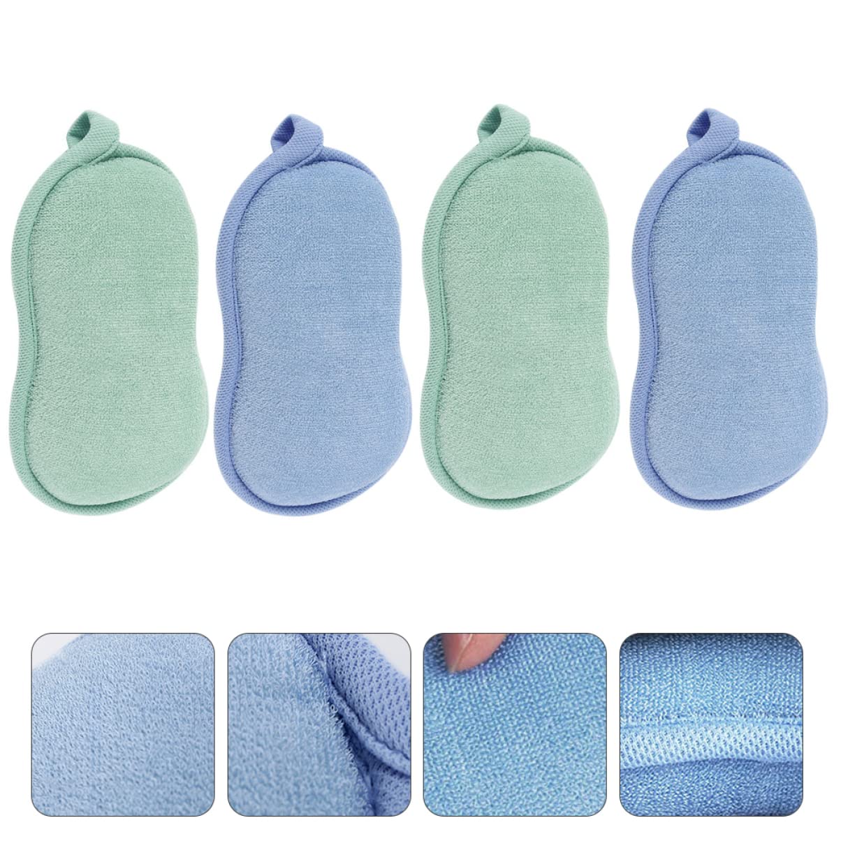 Beavorty 2 Set Di Spugne Da Bagno Bifacciali Spazzola Esfoliante Per Bambini Neonati Impugnatura Morbida E Confortevole Per La 4 Pezzi * 2