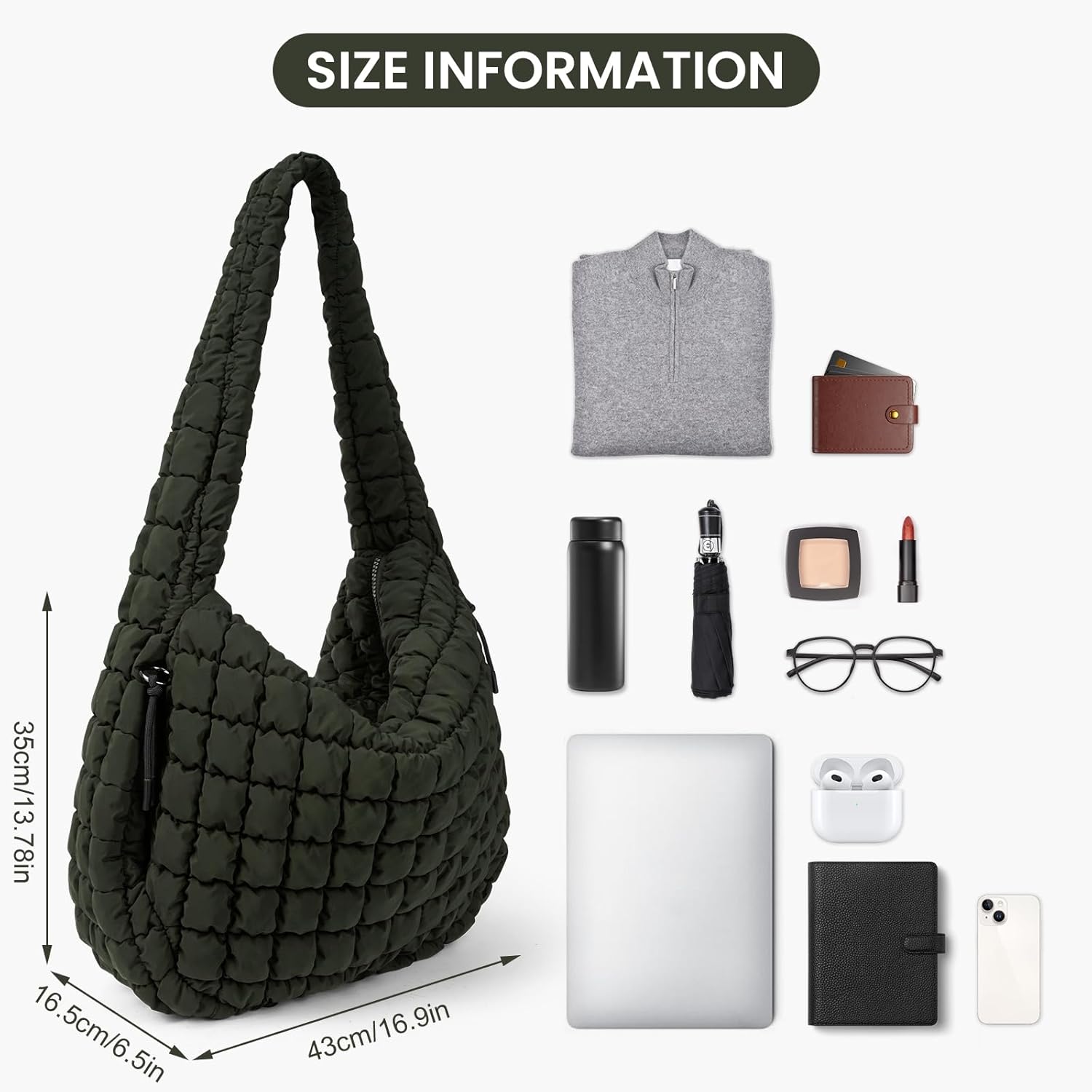 Juoxeepy Quilted Tote Bag Large Carryall Puffer Shoulder Bag Lightweight Padding Hobo Bag - Image 6