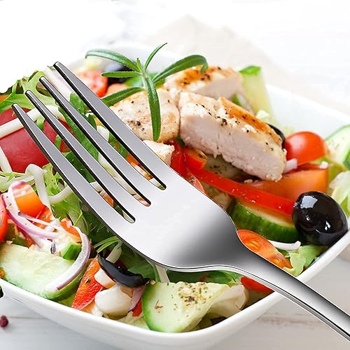 Miniatura 8 de Tenedores, tenedores de ensalada, juego de 10 tenedores de cubiertos de acero inoxidable de grado alimenticio, tenedores de mesa, tenedores de