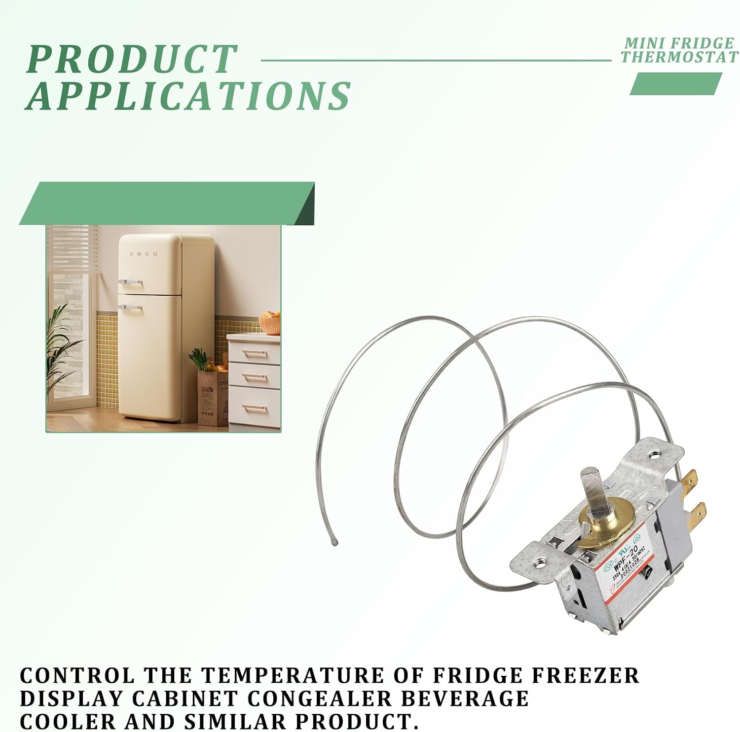 2 Pin Freezer Refrigerator Thermostat Universal WPF-20