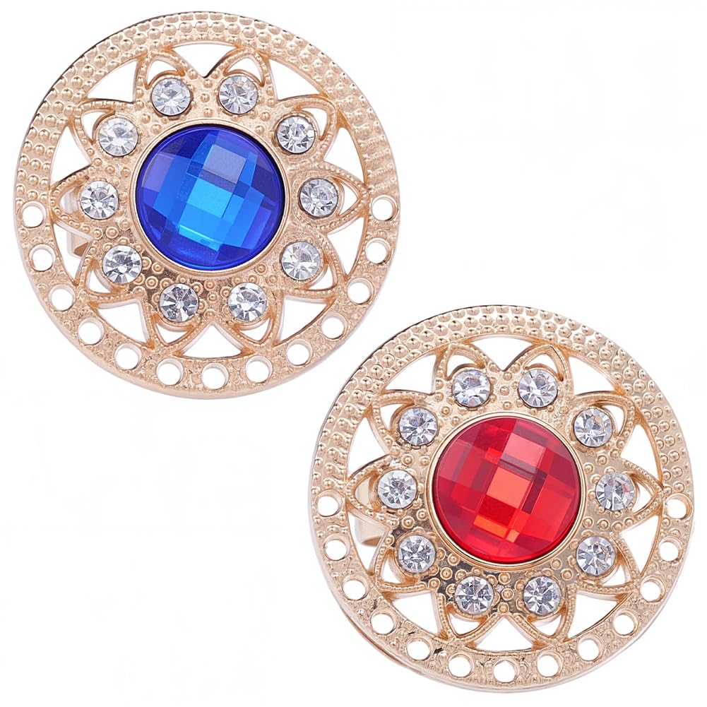 2 pz. Anelli per Cravatta Da Uomo Rotondi e Piatti con Cristalli Scintillantis CHISusura per Cravatta In Lega con Strass Lucidi Porta Anelli Accessori Set per Uomo Gioielli Da Sposa Regalo F