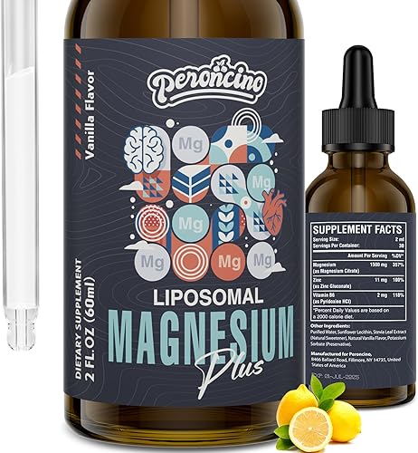 Gotas de citrato de magnesio liposomal para la salud intestinal y ósea, control del estado de ánimo y el estrés, potente fórmula con vitamina B6 y