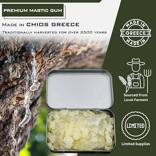 Miniatura 6 de Titans Jaw - 1 onza1.00 oz de lágrimas pequeñas de alta calidad para fuerza de mandíbula, mastiha griega, lágrimas de resina de Greco Chios