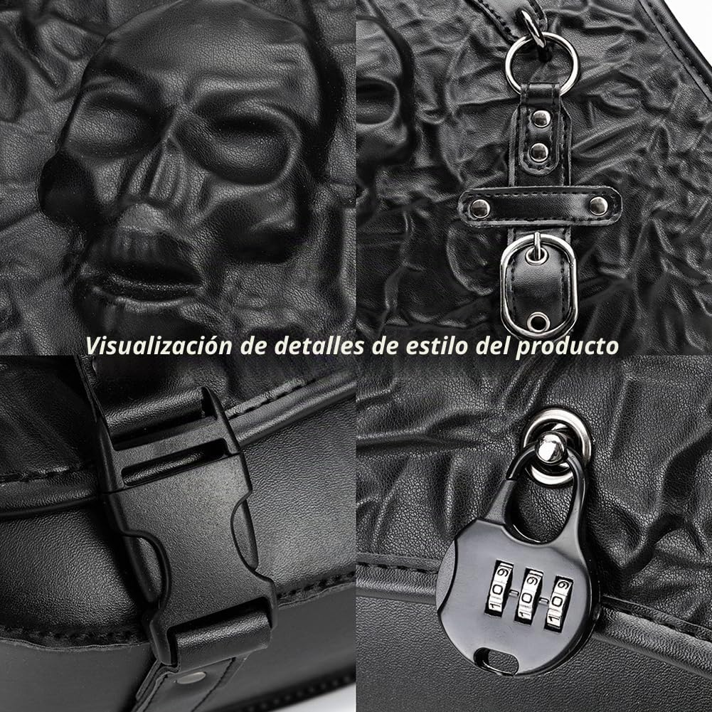 Alforjas Moto para Harley Davidson Custom 1200, Alforjas para Moto Impermeables Cuero Bolsa Trasera Moto Maletas Laterales Moto Bolsa Moto con Cierre Rápido,A