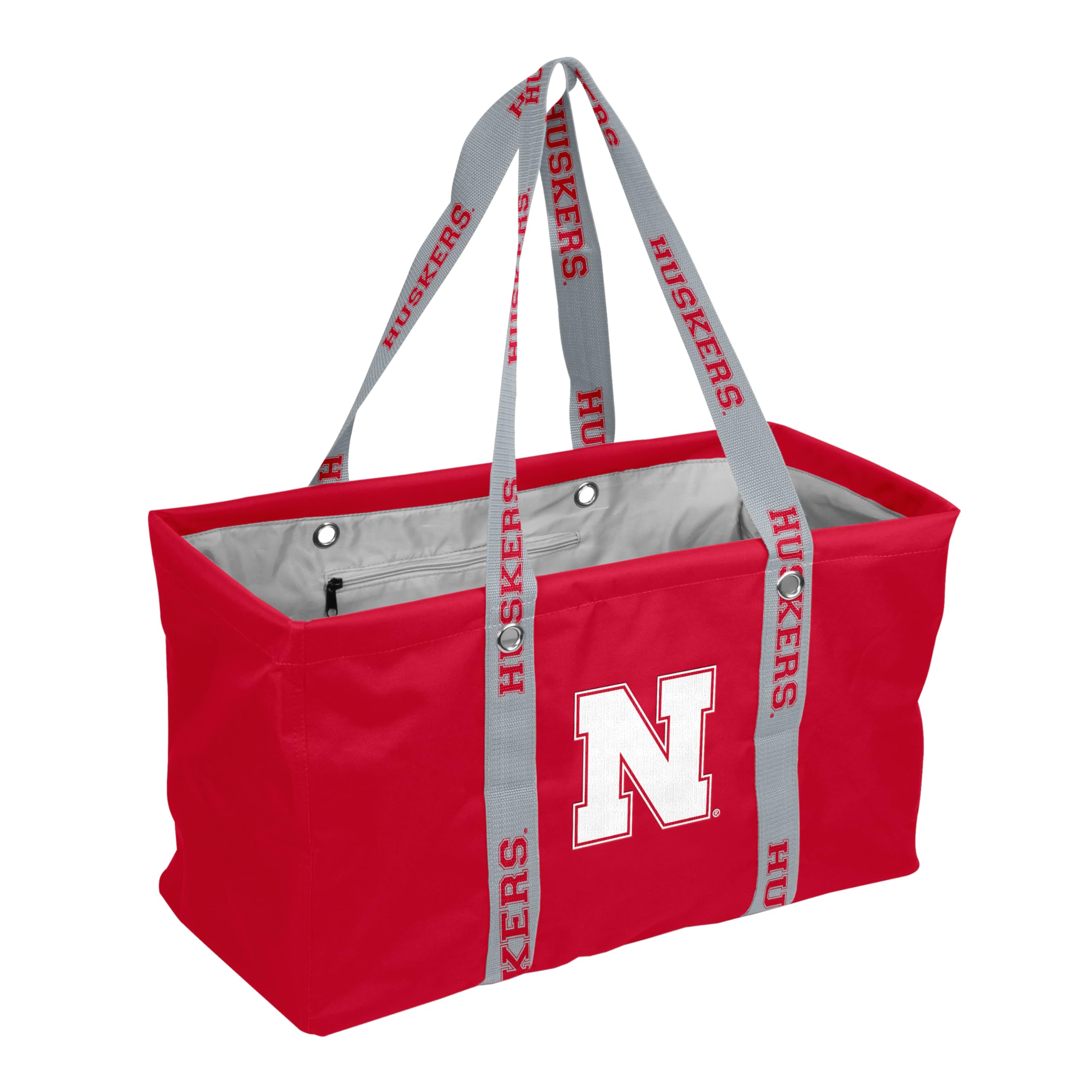 FANMATS NCAA Nebraska Cornhuskers Large Picnic Caddy Tote Bag — Digital Printed Straps | Polyester | Collapsible Design | Team Color