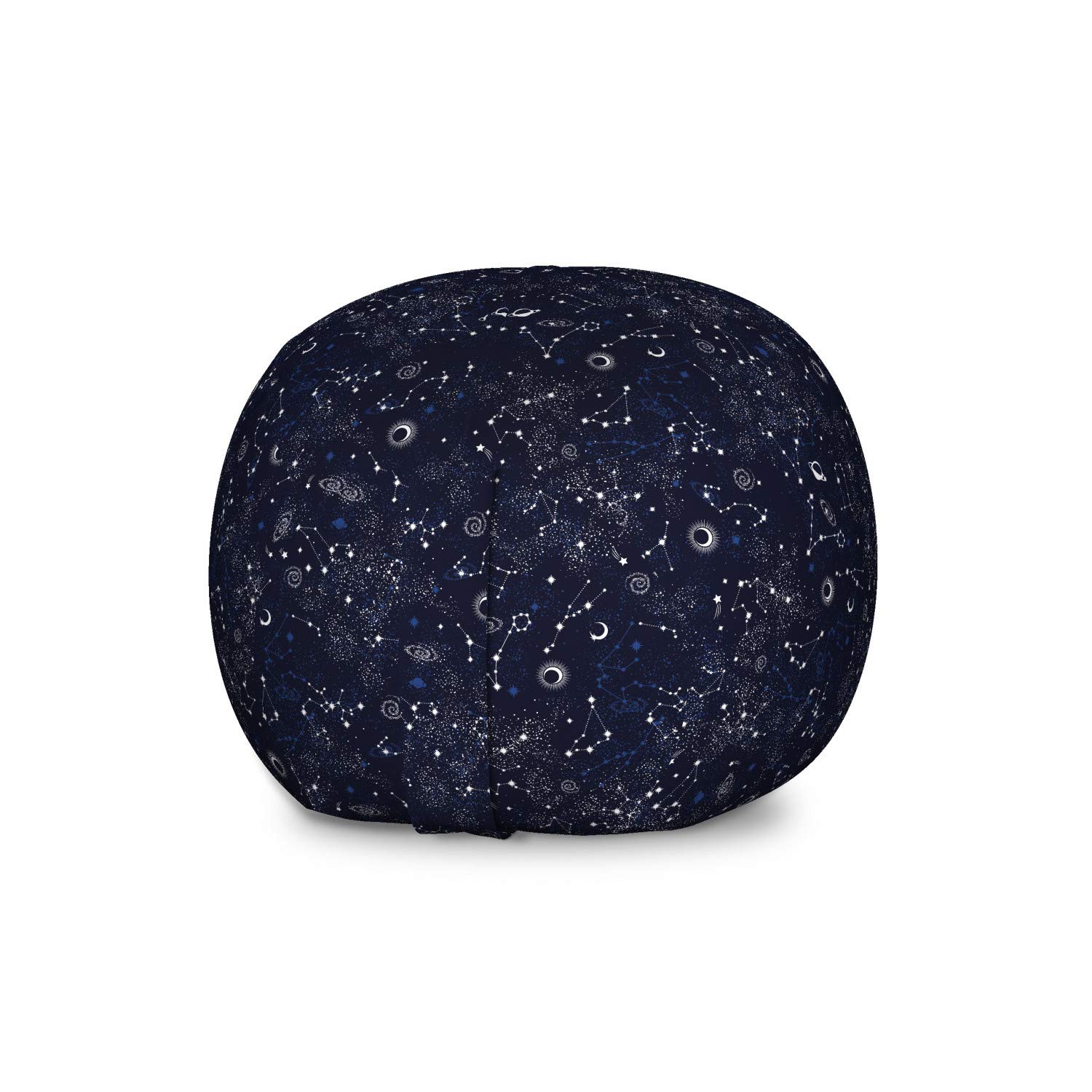 Ambesonne Blue Sky Storage Toy Bag Chair for Home & Room, Organization Repeating Stars Constellation Galaxy Science Outer Space Print Stuffed Animal