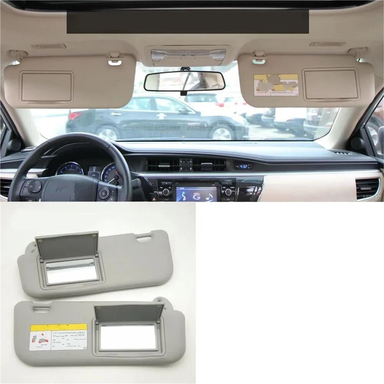 Privacidad Accesorios Coche Interior Visera Espejo Maquillaje para Toyota para Corolla para Levin 2014 2015 2016 2017 Sombrilla