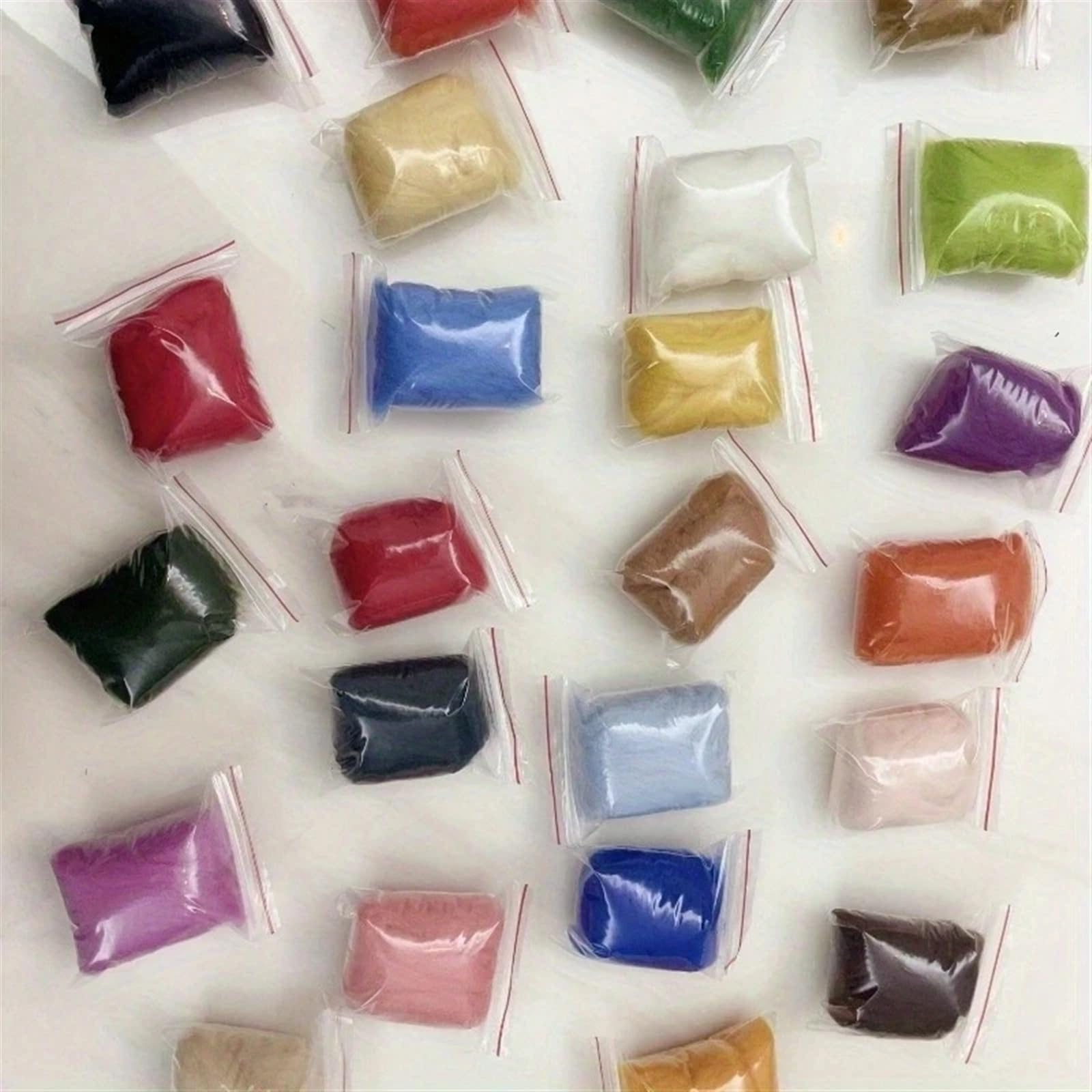 Wollroving 24 Farben for Nadelfilzen, Handspinnen, DIY, lustige Puppenhandarbeit Für Nadelfilzen