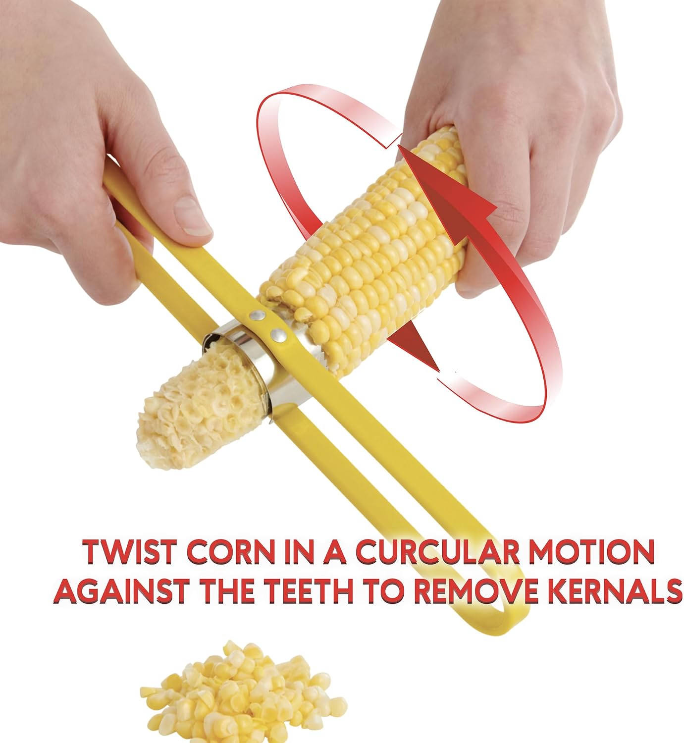 HIC Kitchen Quick Corn Cutter Stripper, Stainless Steel Blades