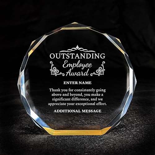 Miniatura 37 de Premio personalizado grabado con láser, diseño grabado con láser, agradecimiento, añade tu propio texto, incluye caja de regalo, premio al empleado