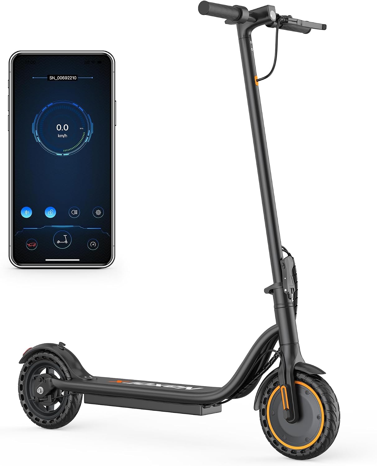 Electric Scooter for Adults, 350W Folding E Scooter with APP, Up to 19MPH & 15 Miles Range, 8.5" Solid Tires, Dual Brake System, Portable Commuter Electric Scooter for Teens and Adults