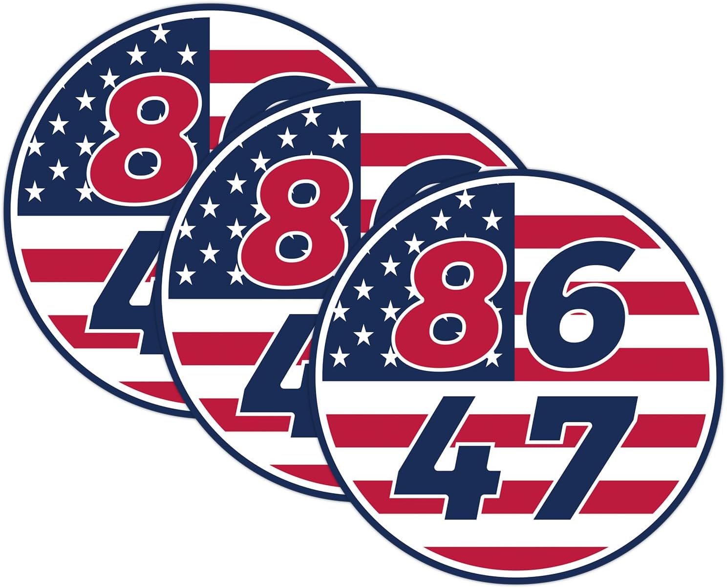 8647大統領カーマグネット3点、アメリカ国旗バンパーステッカー