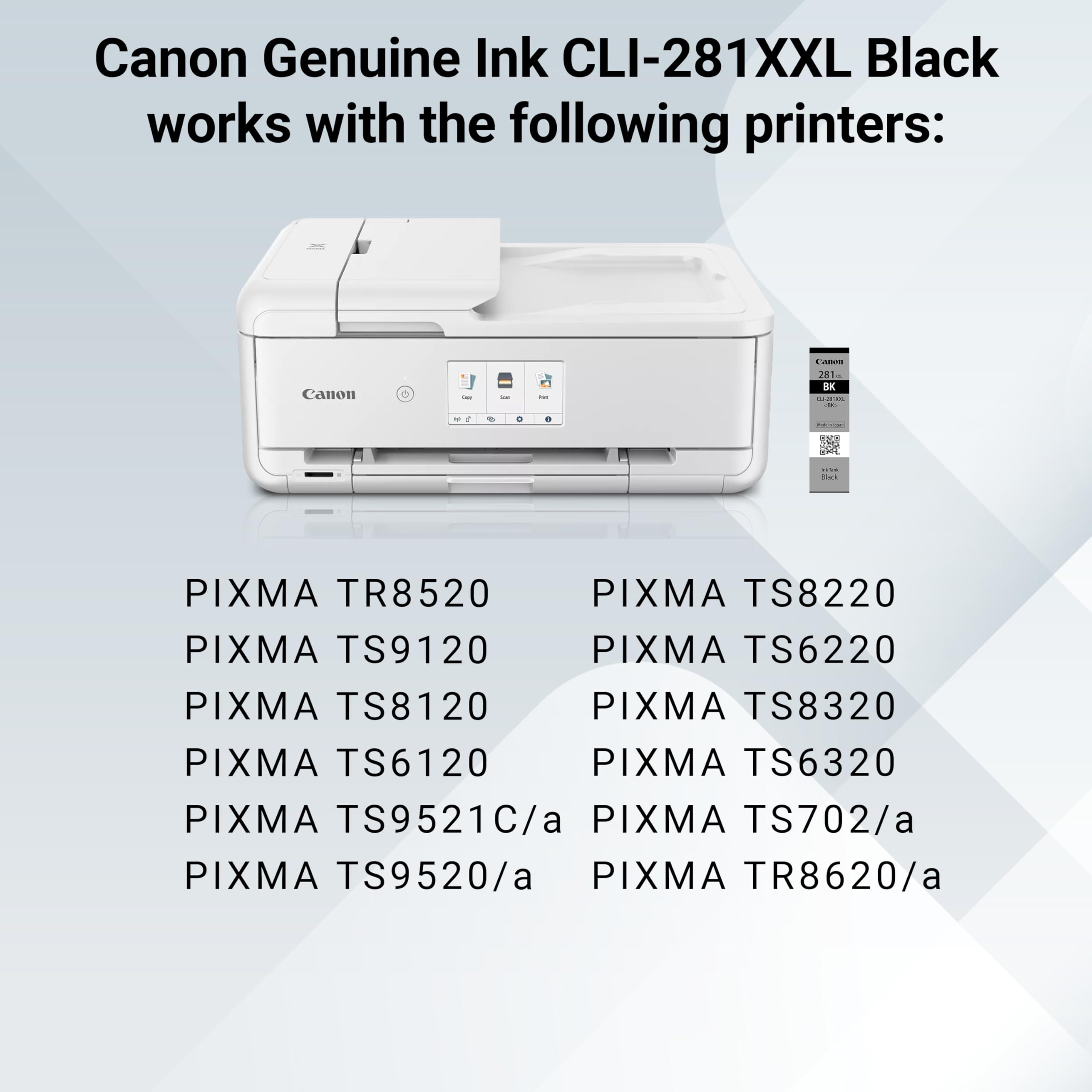 Amazon.com: Canon CLI-281 XXL Genuine Black Ink Tank, Compatible