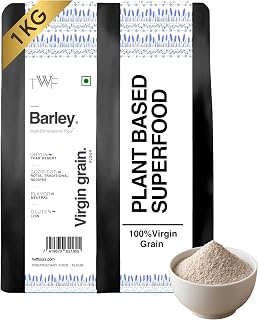 TWF Virgin Barley Flour (1 kg) - Jau Atta Jav Barli Yavalu Yava 100% Natural, High Fiber Flour for Baking & Cooking Ancient Grain, Minimally Processed Perfect for Plant-Based Diets