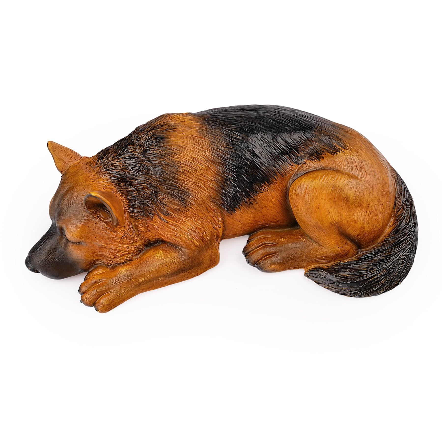 Vipbuy Black Pet Memorial Dog Urns For Ashes - Resin Serene Lying Dog Statue, Sympathy Gift For Loss Of Dog, Pet Remembrance Keepsake Figurine (German Shepherd)