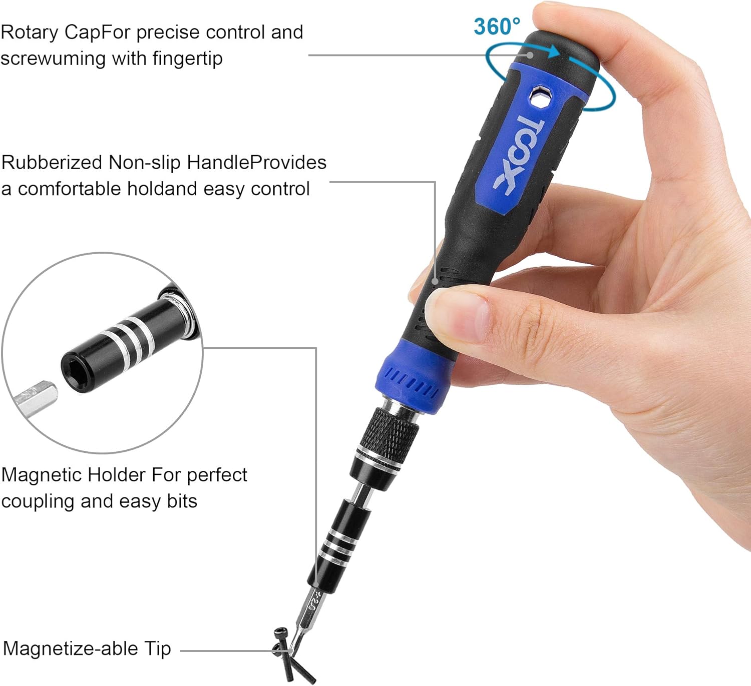 Precision Screwdriver Kit, XOOL 190 in 1 Electronics Repair Tool Magnetic Driver Kit with 164 Bits, Flexible Shaft, Extension Rod for Computer, Mobile Phone, Smartphone, Game Console, PC, Tablet : Electronics
