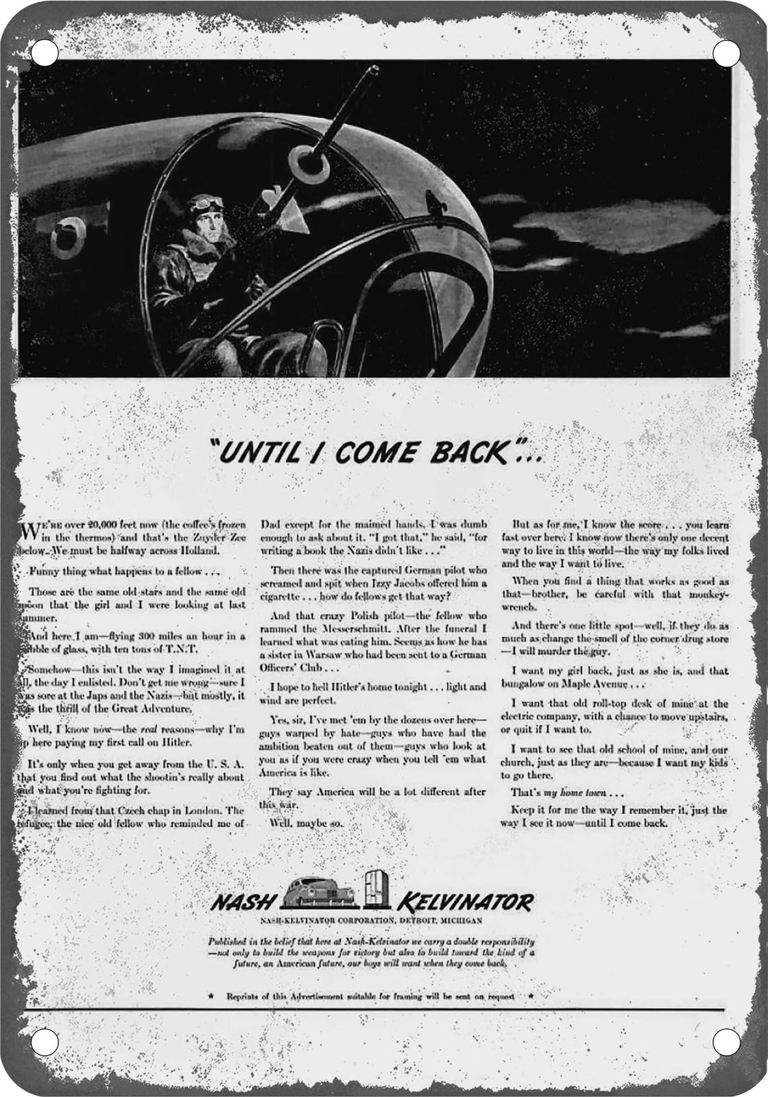 Miaomansenstore Metal Sign - 1942-45 Nash Vintage Ad 30 - Old Retro Rusty Look Home Decor