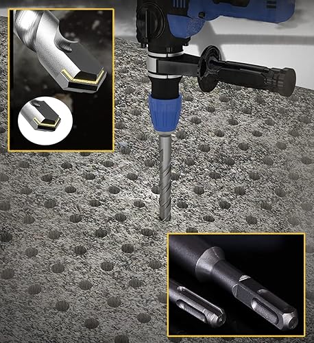 Miniatura 4 de SDS Plus - Broca de martillo para mampostería, 5 unidades de 78 pulgadas x 10 pulgadas