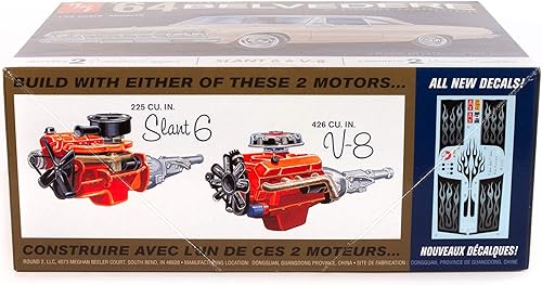 Miniatura 3 de AMT - 1964 Plymouth Belvedere (con motor recto 6) 2T, 125 (AMT1188M), blanco