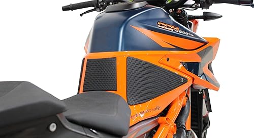 Miniatura 2 de TechSpec Puños para tanque Gripster – Compatible con KTM Super Duke 1290 R (2020 – Actual) Incluye TP Custom – 62-4510-SS – Piel de serpiente