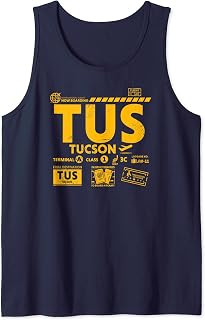 Vintage Tucson TUS Airport Code Travel Day Retro Arizona Tag Tank Top