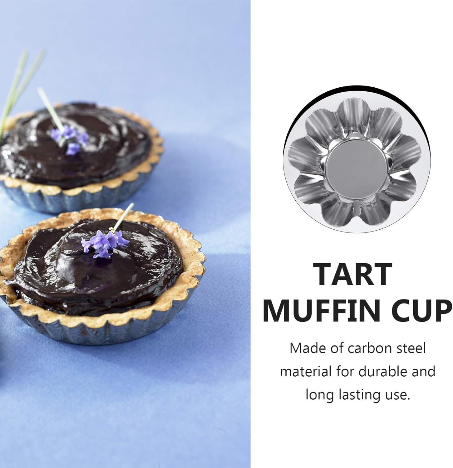 Luxshiny 6Pcs Chrysanthemum Mold 2.40 Inch Reusable Non-Stick Tart Pans for Baking Mini Cupcakes Egg Tarts and Desserts Kitchen Bakeware