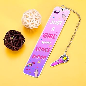 K-Pop Bookmark for Music Lovers - Kpop Merch Gift for Teen Girls, K-Drama Fans, Music Party Favors, K Drama Gifts for Women, Korean Stuff, K Pop Gifts for Teen Girl Women, Valentines Bookmarks