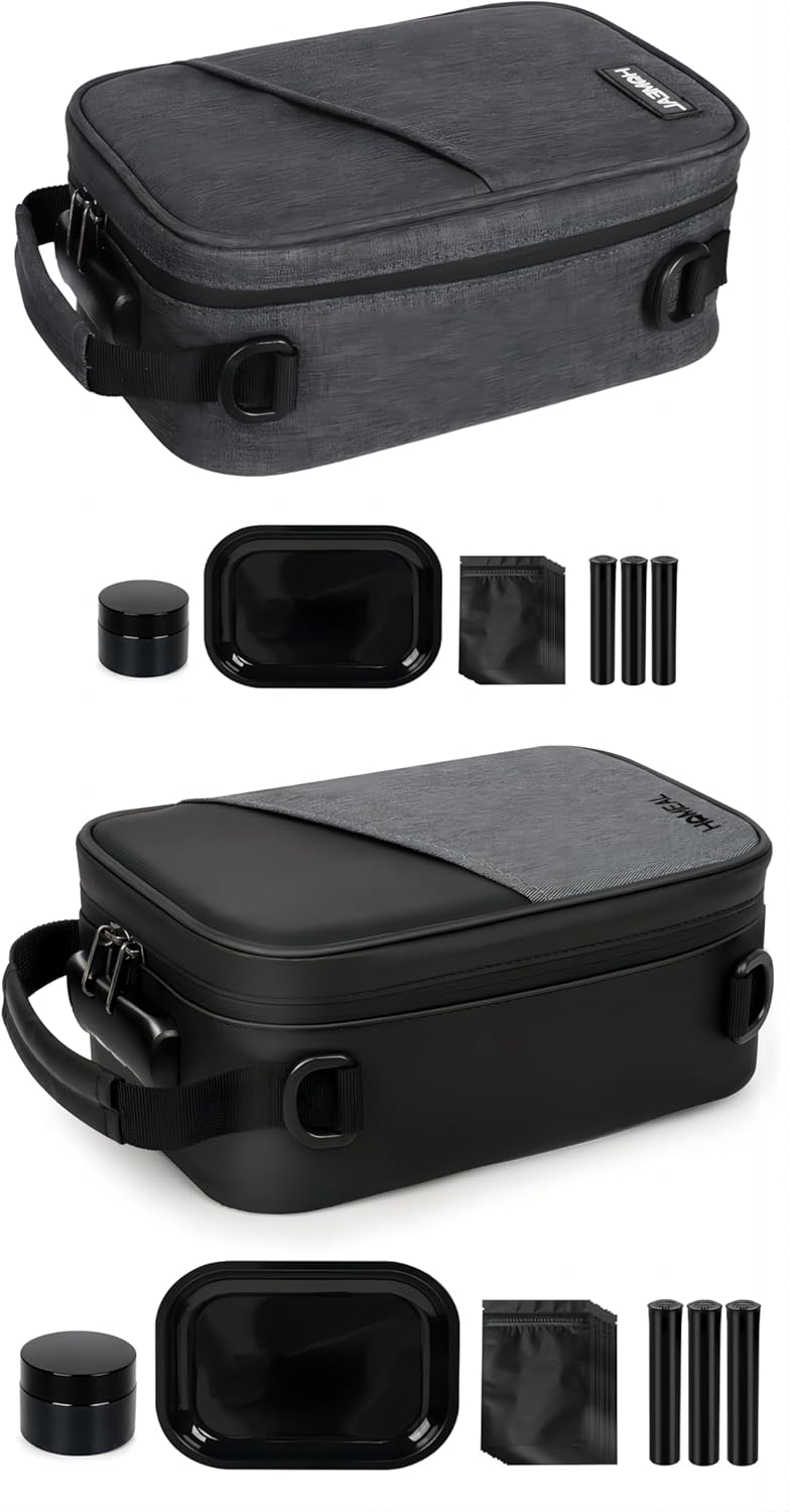 HOMEAL Smell Proof Bag Kit Black Grey 2 Pack