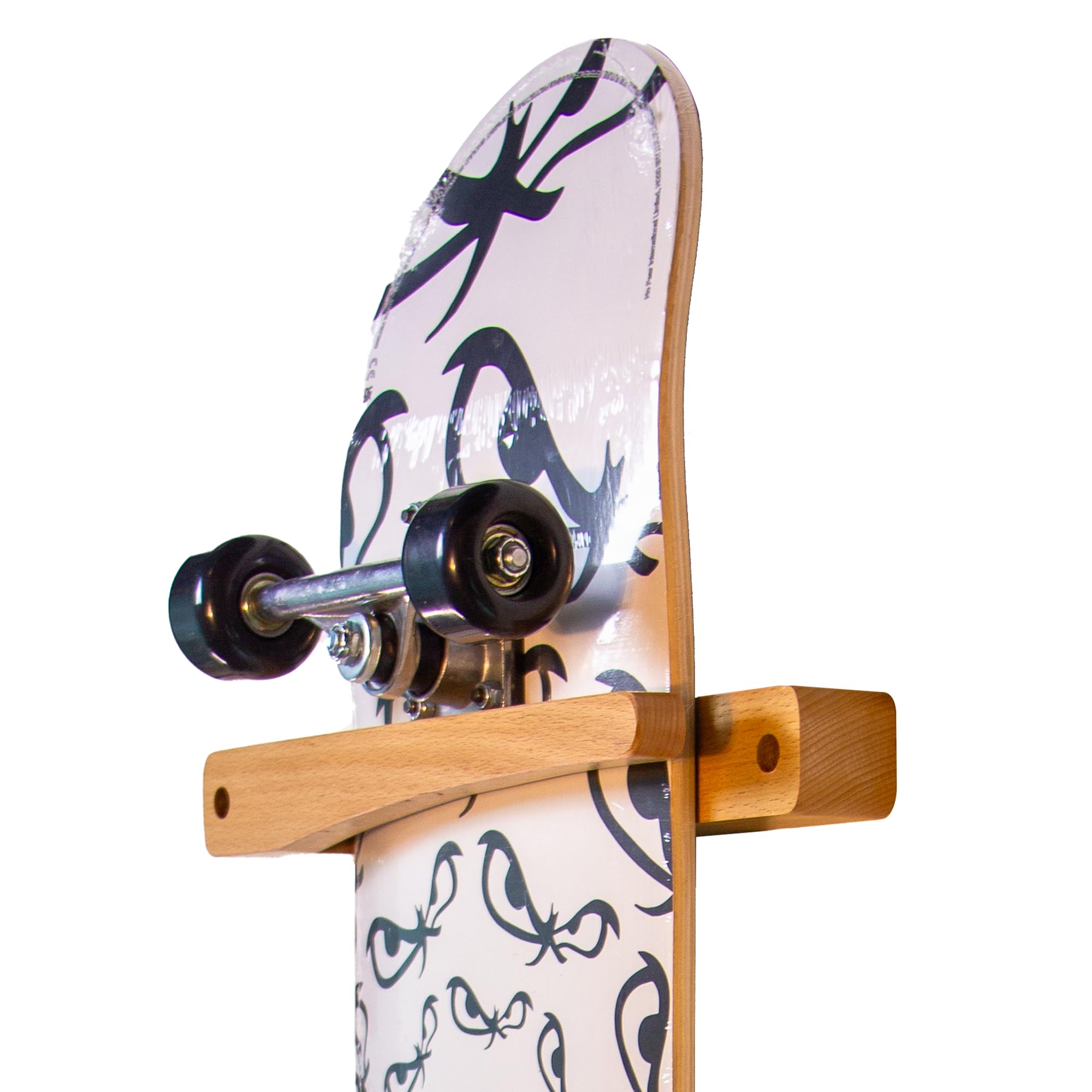 Tapeera Zestaw 1 drewnianych uchwytów ściennych na deskorolkę, pionowy uchwyt na deskę do skateboardingu, dekoracja ścienna premium i przechowywanie