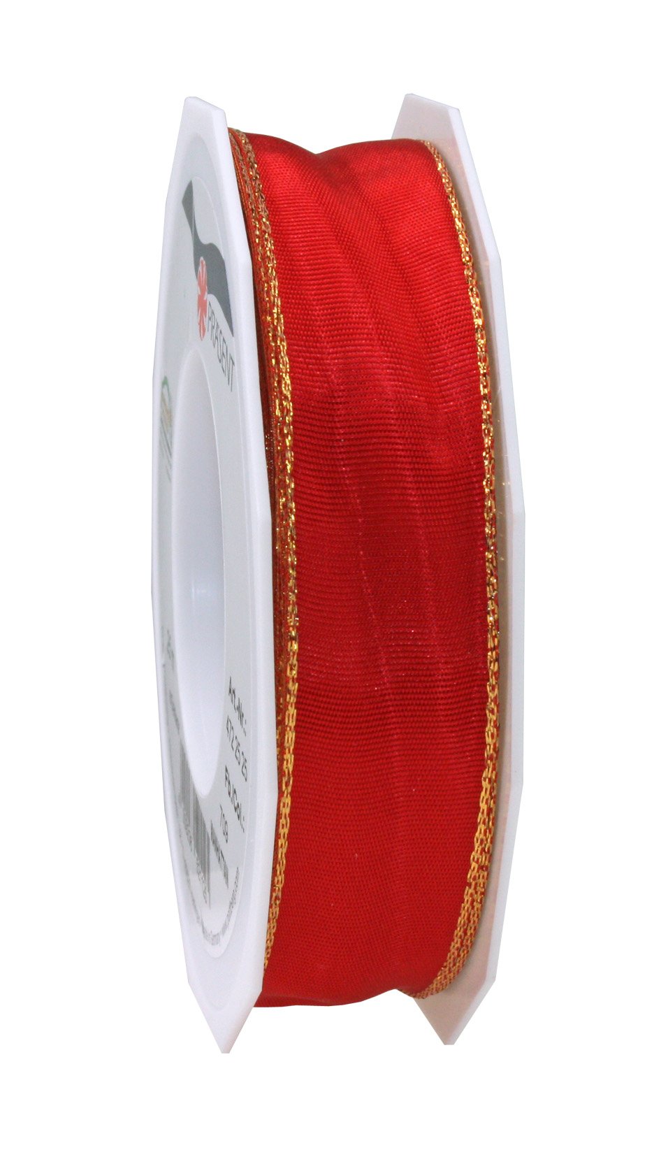 Präsent - Manhattan Wired Taffeta Ribbon Red-Gold 25-m-Roll 25 mm width, 25mm - 25m