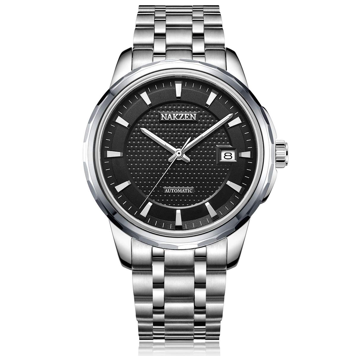 K KICADNNAKZEN Men Watches Automatic Mechanical Wrist Watch NH35 Watch with Sapphire Glass Crystal Stainless Steel Strap Date