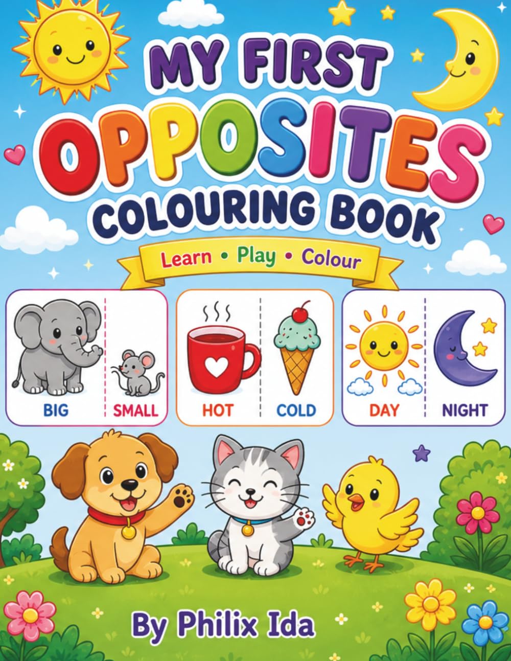 My First Opposites Colouring Book: Fun & Easy Learning for Toddlers and Preschoolers | Big, Small, Tall, Short & More! (My First Colouring Book series)