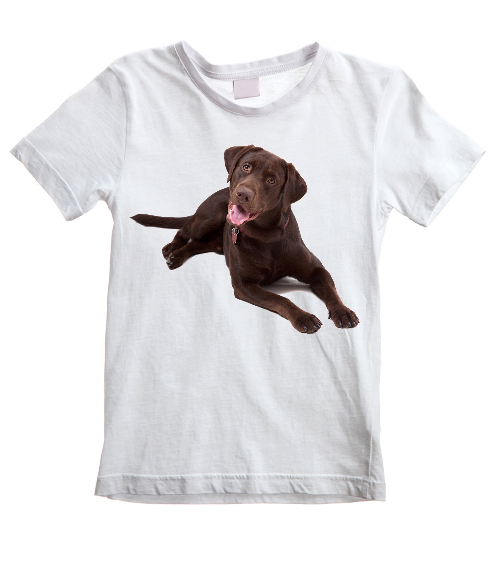 Tribal T-Shirts Chocolate Labrador Retriever Dog Kid's - Children's T-Shirt (Ages 3 to 12) (Age 11 to 12, White)