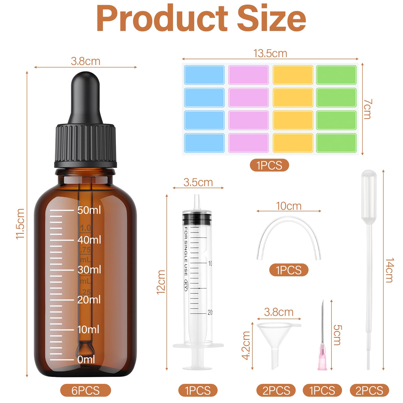 Frascos cuentagotas de vidrio marrón 50 ml, antirayos UV, para aceites esenciales, perfume, aromaterapia
