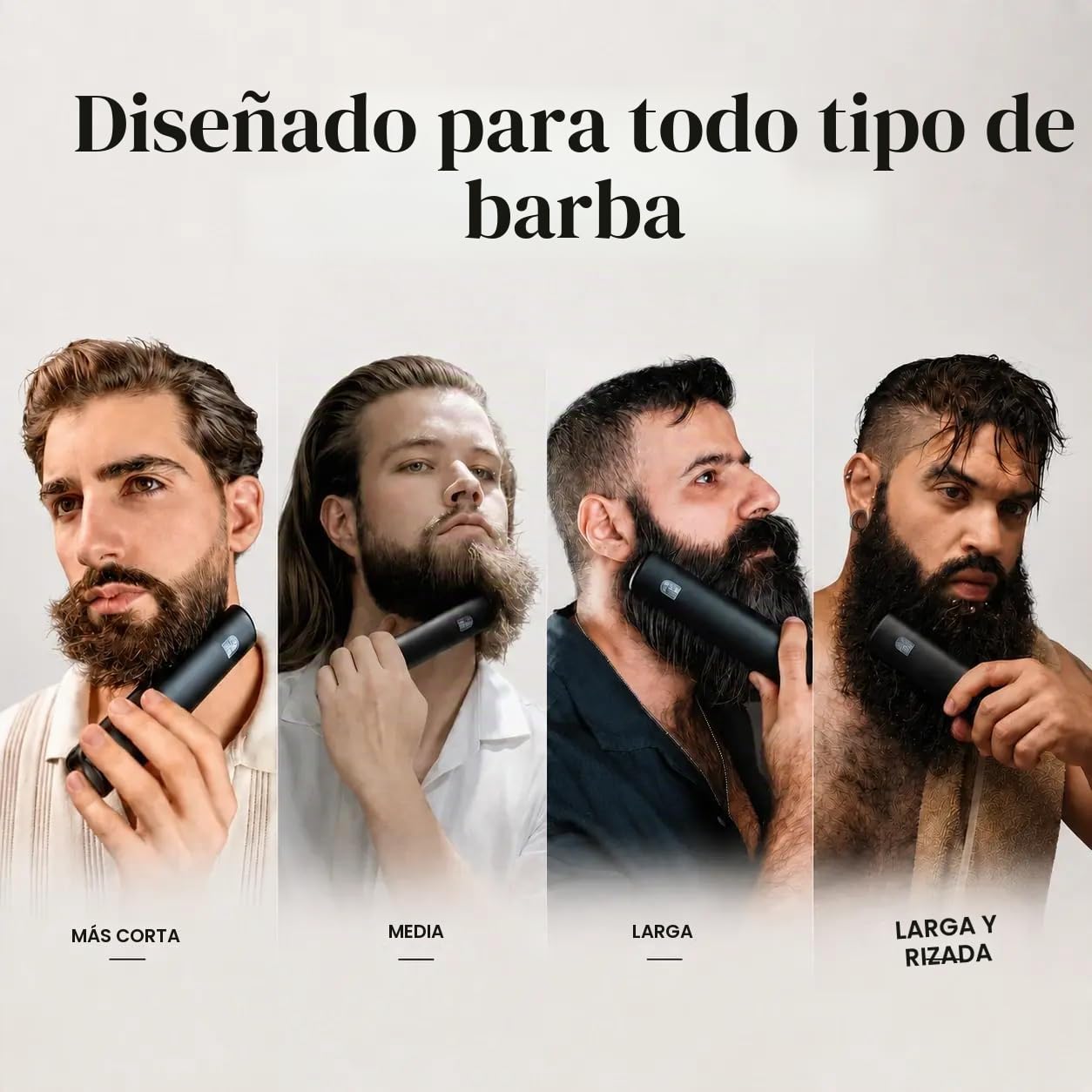 Odenson Beard Forger - Herramienta definitiva, cepillo y alisador térmico inalámbrico para barba y cabello, peine térmico para el cuidado y peinado de la barba