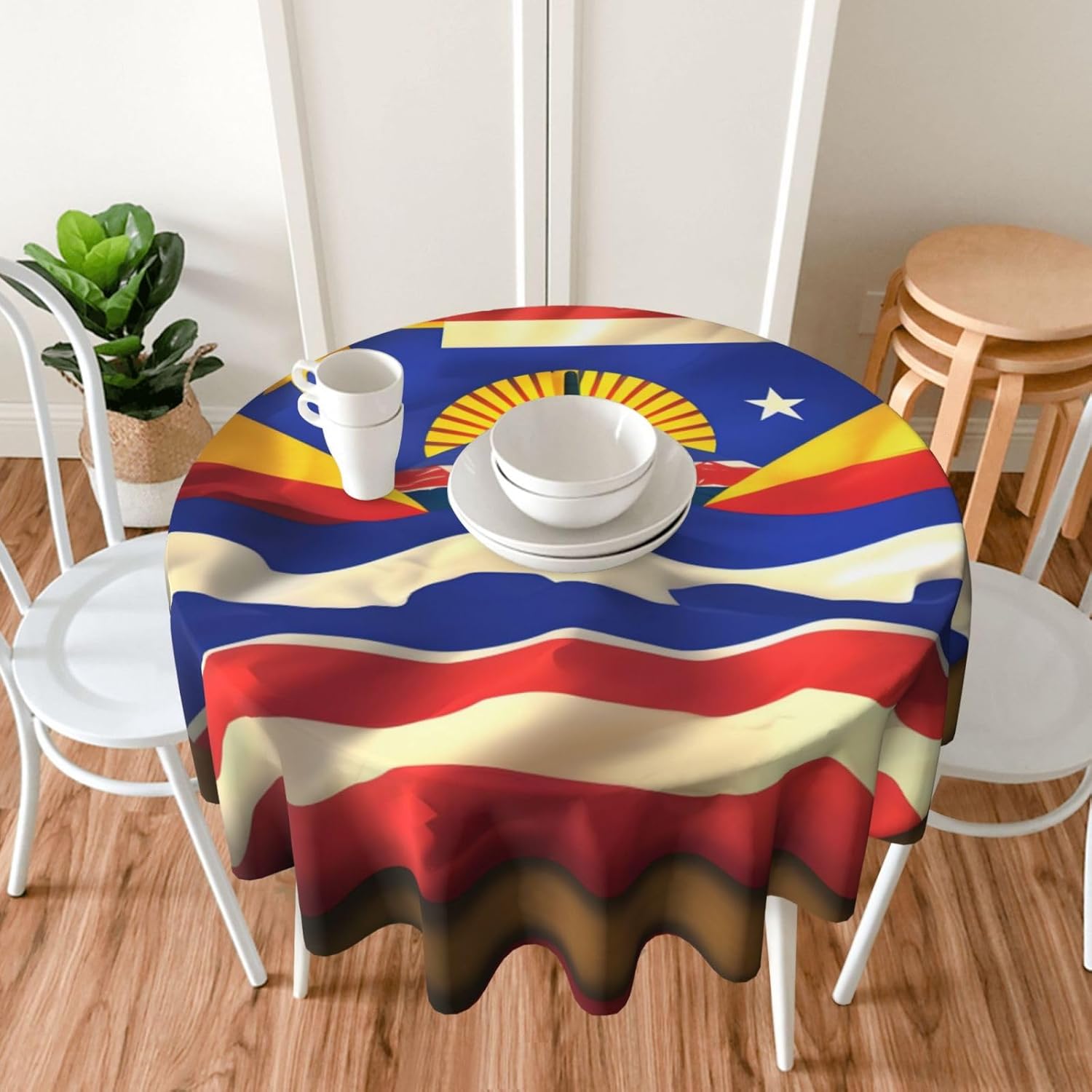 Arizona Flag-Standard Print Wrinkle Free Dining Table Cover for Birthday Party Farmhouse Tablecloths Up to 60 x 60 Inches