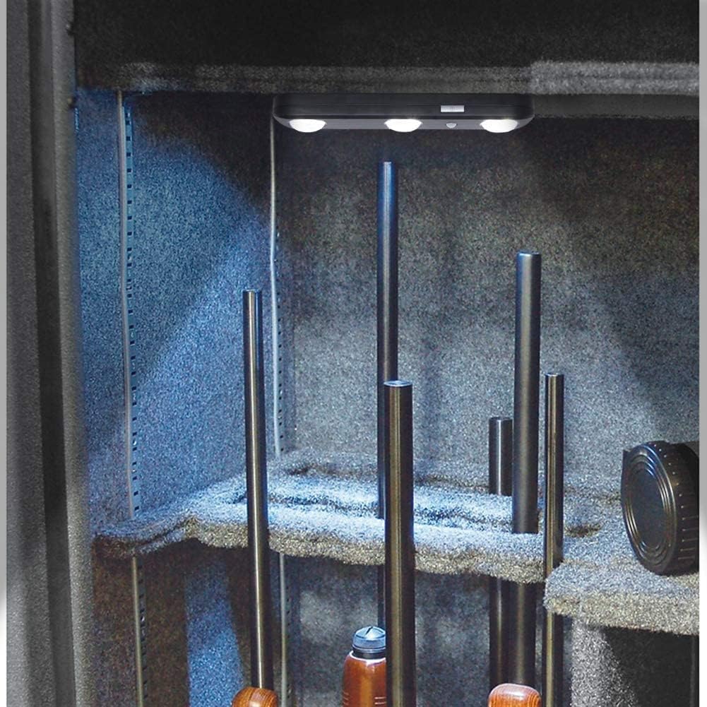 MIND&ACTION Foam Pistol Rack Handgun Holder (8 Holders) with Motion Sensitive LED Light (2 Pack) for Gun Safes