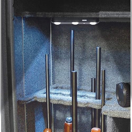 Miniatura 7 de MIND&ACTION Luces seguras para armas, LED, 12 bombillas, activadas por movimiento, giratorias, funciona con pilas (paquete de 2 negro)