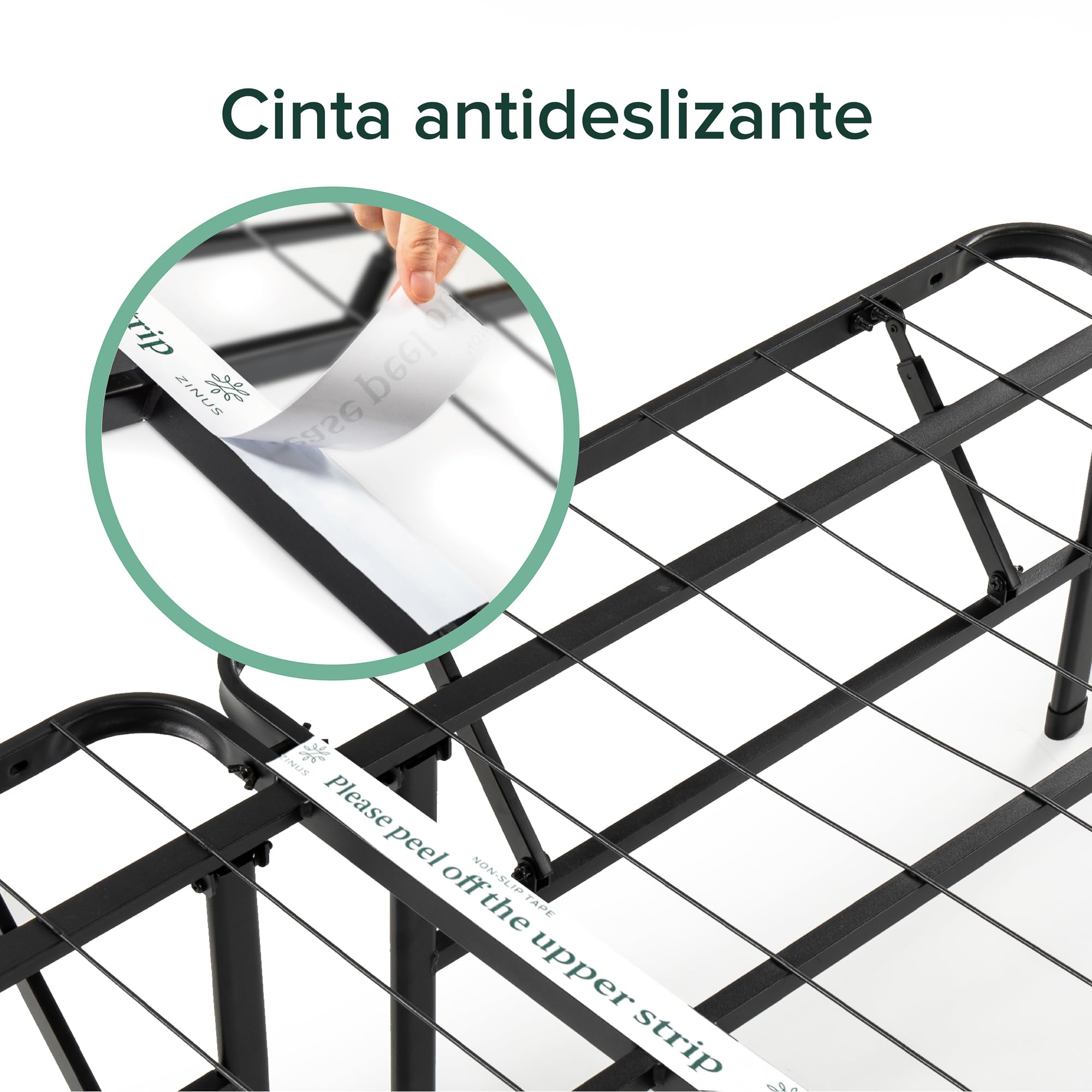 Zinus SmartBase łóżko 135 x 190 cm – wysokość 35 cm – idealne do łóżka dla gości – z miejscem do przechowywania pod łóżkiem – metalowe łóżko – czarne