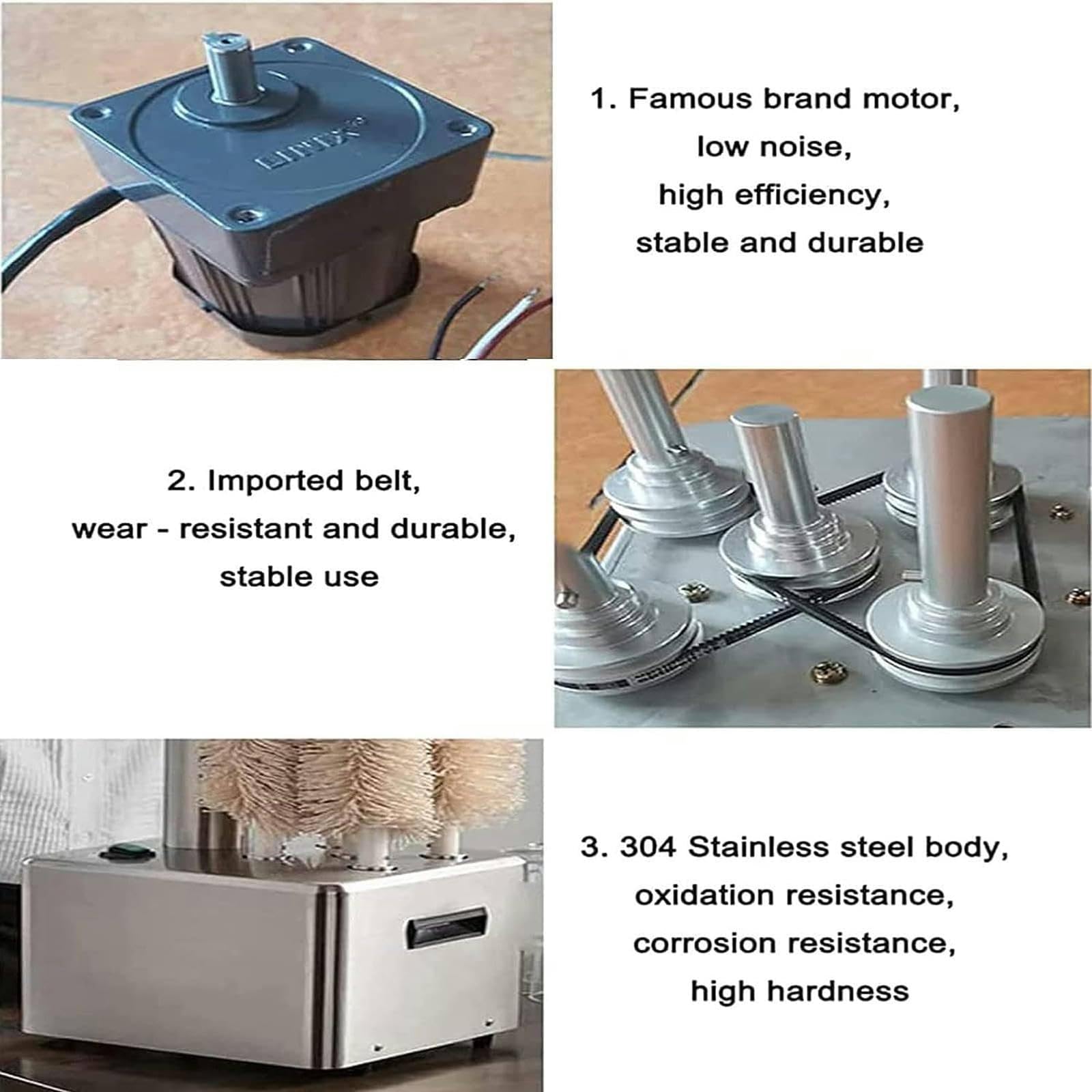 Pulidora de vidrio para vino comercial, 1350 W, lavadora eléctrica de vidrio para hoteles y bares, enjuague automático de vidrio, 5 cepillos de limpieza, lavar hasta 330 tazas por hora