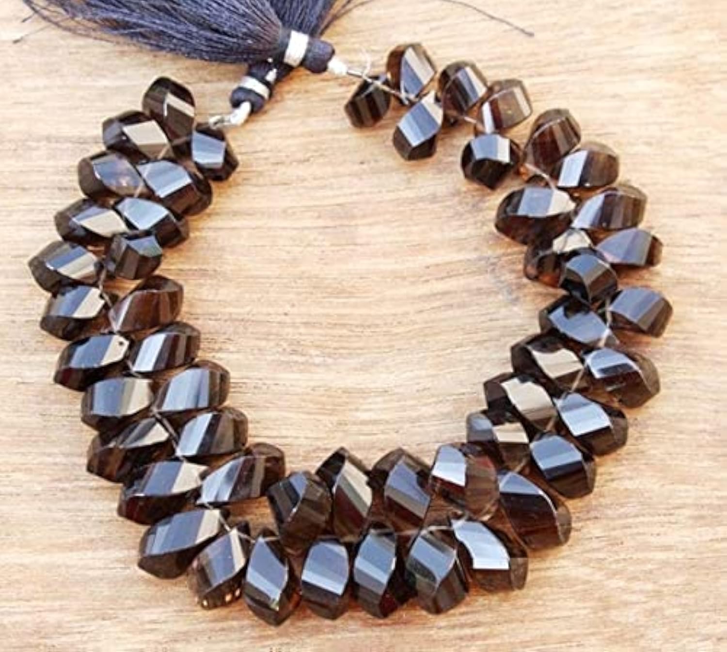 Quartz Fumé Perles Gouttes Torsadées LKBEADS pour Remplacer des Pierres de Bijoux Cassés