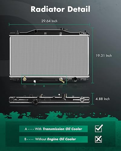 Vista 979 de SCITOO Reemplazo completo del radiador de aluminio para 1993-1998 para Toyota para T100 2.7L 3.0L 3.4L 2090 Radiador