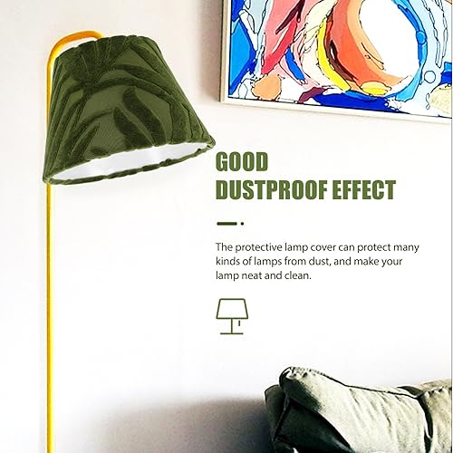 Miniatura 2 de KALLORY Pantalla de tela para lámpara, cubierta de lámpara de felpa, pantallas para lámpara de mesa, pantalla de granja, cubierta de lámpara de